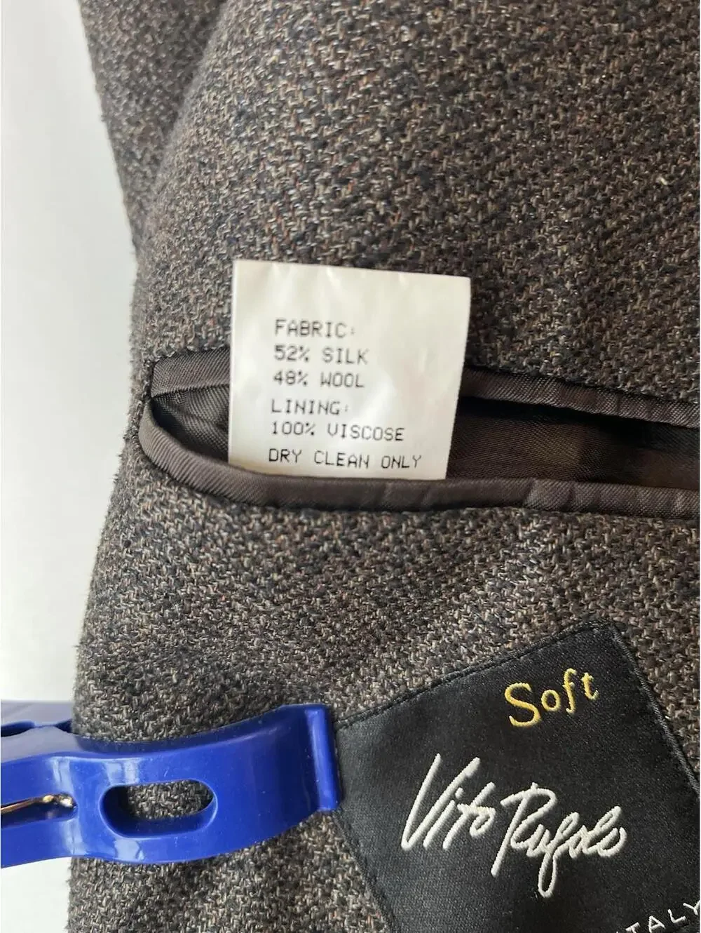 Men’s Vito Rufolo Soft Fine Silk & Wool Blazer Italy Pantex Woven Size 48 L